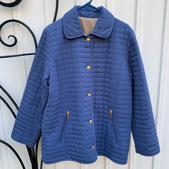 The Tog Shop Jackets & Blazers - THE TOG SHOP Blue Tan Reversible QuiltCar Coat